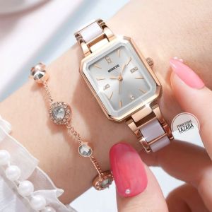 MIRETE!!! Jam Tangan Wanita Original Anti Air Petak Strap Rantai Kramik Analog Quart Kekinian Dan Termurah Dijamin Sesuai Foto Bestseller MEWAH ELEGAN Sporty COD