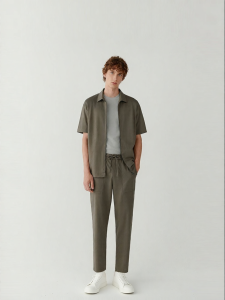 ICICLE | Elastic Cotton Knitted Drawstring Tapered Pants