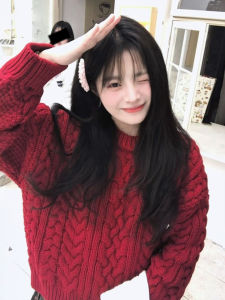 CHANGTONG | Stylish Unique Red Sweater for Petite Women