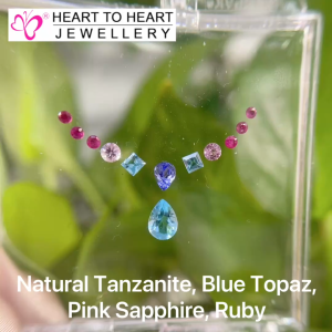 Natural Gemstone Tanzanite Blue Topaz Pink Sapphire Ruby (Gembox8013)