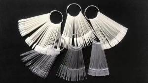 Nail Display Sticks Nail Swatch False Nail Tips Nail Gel Polish Practice Clear Natural Colors Display Board for Nail Art Tools