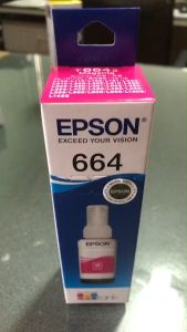 EPSON T664300 M สีม่วงแดง 70cc - แท้ศูนย์ของใหม่ คุณภาพ100% สำหรับเครื่องพิมพ์ Epson L100/L110/L120/L200/L210/L220/L300/L310/L350/L355/L360/L365/L380/L385/L455/L485/L550/L555/L565/L1300 (Tank)