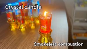 Home decor Lucky chinese gel candle white