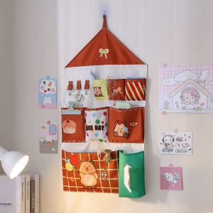 Dopamine Wall-Mounted Storage Bag Student Dormitory Decorative Hanging Bag Storage Bag No-Punching Wall Shelf Oxford Cloth