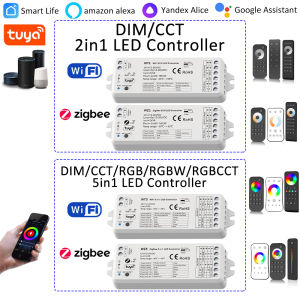 MJJC | Tuya LED Controller Wifi Zigbee 2in1 5in1 WT1 WZ1 WT5 WZ5 for DIM CCT RGB RGBCCT PWM Strip Smart Life App Remote Voice Alexa