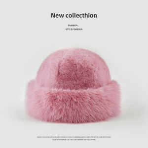 Warm White Mongolian Hat with Earflaps and Fur-like Trim