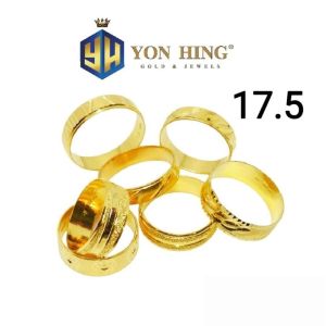 Cincin Belah Rotan Pelbagai Saiz 17.5 Emas 916 Yon Hing