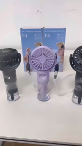 Chicmine 2Pcs Portable Misting Fan 4 Speed USB Rechargeable Handheld Spray Cooler Lightweight Personal Cooling Fan with Humidifier for Travel Office
