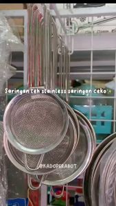 saringan teh stainless 22cm - saringan lubang rapat full stainless