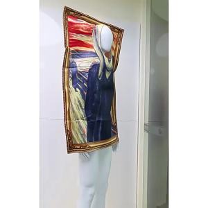 เครื่องแต่งกายสำหรับงานปาร์ตี้ฮาโลวีนคอมโพสิต Sponge Spoof Mona Lisa Mural Womens Costume Event Performance Clothes