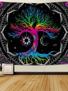 Southeast Asian Ethnic Style Mandala Bed Sheet Tablecloth Home Fabric Wall Hanging Tapestry Life Tree Mandala Home Decor