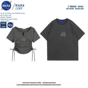 เสื้อยืดคู่รักแขนสั้นผ้าฝ้ายแท้สไตล์ฤดูร้อน ทรงหลวม คอกลม แฟชั่นลำลอง เสื้อผ้าทำงานย้อนยุค ผ้าฝ้ายเนื้อดี