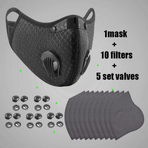 Cycling Face Mask Sport Washable Reusable with Filter Dust Mask Summer Facemask for Men Bandana Activated Carbon Filters