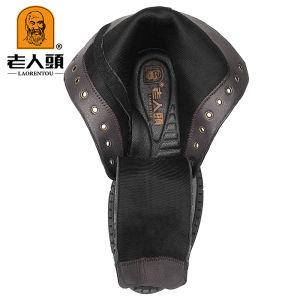 Mens Martin Boots Leather Wool Blend Thick Sole Casual Winter Boots Zipper Closure round Toe Warm Lined Rubber Outsole