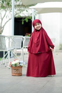 Kid clothing girl clothing muslim wear jubah aishya with french khimar mecca maxy dress fashion muslim kids