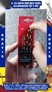 K55 Mata Bor Besi Kayu Alumunium Set 5 Pcs