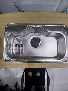 [ Nhập khẩu ] Bộ chậu rửa chén 1 hộc inox 304 nguyên khối Wonang nhập khẩu Hàn Quốc