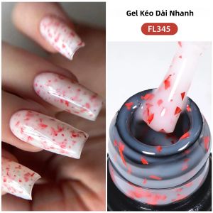 Sơn Gel Móng Tay Dạng Gel Nhanh Khô Four Lily 7ml Màu Hồng Nhũ Với Hiệu Ứng Vàng Ánh Kim Bán Vĩnh Cửu Sử Dụng Đèn UV Dành Cho Trang Trí Móng.