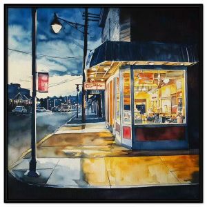 Tranh phong cảnh thành phố màu nước. Tranh treo tường dán tườngcanvas trang trí.CGI-1743