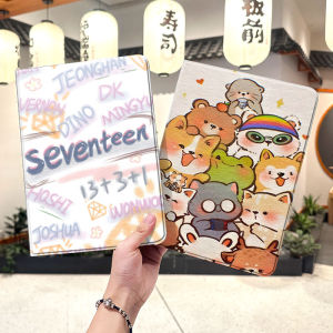 Seventeen 2024 Male Group iPad pro 11 Inch Case with Pen Slot Three Fold Design Compatible with Mini 6 Air 7 And Other Models