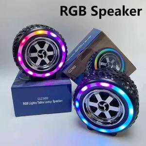 Speaker Portable RGB Lighting Wireless Bluetooth Speaker Tire Design Sound Box Outdoor Subwoofer Support U Disk/TF Card Party Music Speaker Wireless Audio Player Car Drive Mini DJ Speaker Home Soundbar