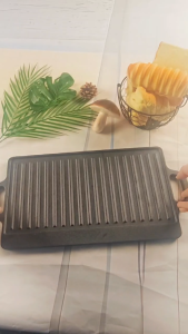 Grill plate Cast iron outdoor rectangular barbecue pan steak octopus barbecue plate Oil Oven Utensils Griller Bake Dish Bbq