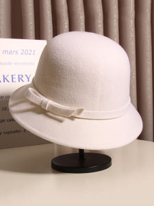 SHIPAILUO | Hebe Style Woolen Fisherman Hat For Women Elegant Autumn Winter French Vintage Small Fragrance Style Bowl Hat Noble Lady Gift Hat