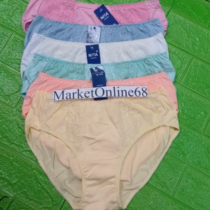 5 Quần Sịp Nữ 50kg Đến 90kg Lưng Cao Cotton phối ren Mềm Mát Co Giãn 4 Chiều MarketOnline68 NT120