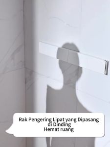 Jemuran Pakaian Handuk Sepatu Lipat Tempel Dinding Baju Handuk Balkon Buka Tutup
