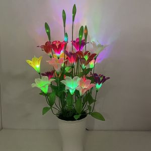 Hoa ly trang trí có đèn 24 bông 4 nụ cao 90 cm