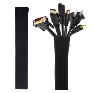 1/2/4Pcs Black Cable Organizer Zipper Type TV Computer Cable Sleeve Insulated Protective Office Cable Hidden Storage Management