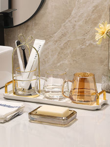 Luxury Glass Toothbrush Cup Set High Aesthetic Couple Dental Tools Washing Cup Home Toothbrush Cup Mouthwash Cup Set