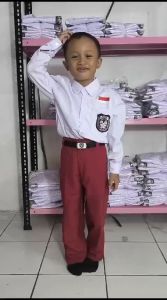 Setelan  Baju&Celana Seragam Sekolah Dasar SD Anak Laki-laki Warna Merah Dan Putih
