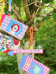 Pouch Kacamata Wanita Gaya Dopamin Tempat Kacamata Hitam Portabel dengan Tempat Kartu & Klip Organizer Tas yang Multifungsi