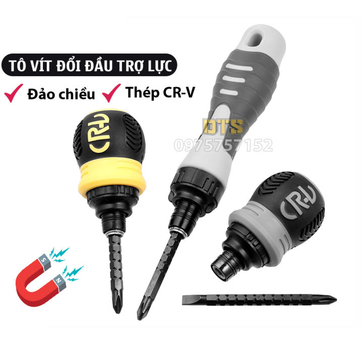Tô vít đổi đầu trợ lực tự động TF, tua vít đa năng đảo chiều có nam ...