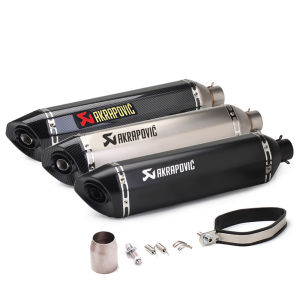 570mm/ 470mm Universal Motorcycle Exhaust Tail Pipe Escape Muffler Power Canister End Pipe Removable DB Killer Slip On For Kymco AK550 Xciting 400 R3 Z900 TRK502X CBR500 ADV350 ADV160 PCX160 AEROX155 NMAX155 Dirt Bike ATV Scooter etc