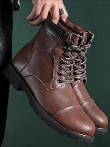 High quality men boots leather autumn winter high top shoes business casual British ankle boots trendy elegant mens shoes