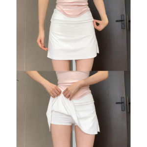 SUHUIQIAN | Chân Váy Mini A-line Màu Hồng Thể Thao Mùa Hè