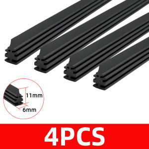 PINMOAP 4PCS Silent Natural Rubber Strip Wiper Filler Strip 6mm Insertion Rubber Strip 14"16"18"19"20"21"22"24"26"28"30"32"