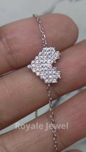 WBR 046 PROMO - Gelang Perak Sterling EMAS PUTIH ASLI KOREA (Awet 7 tahun++) Free Box Mika dengan VIDEO gelang tangan wanita elegant modis trendi diskon terbaik cck kado murah bisa bayar di tempat COD mewah terbaik garansi