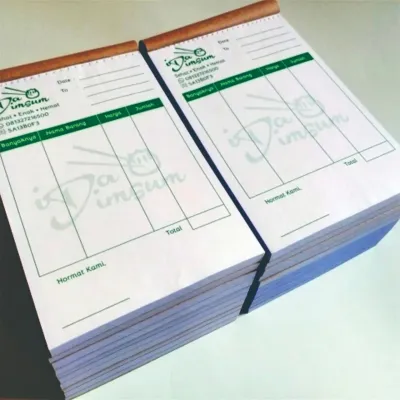Nota Custom nama sendiri 2Ply U.1/4 Folio Nota bon kontan Nota Laundry Nota Bengkel Nota nama toko sendiri free desain Nota Murah.