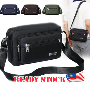 Premium Mens crossbody bag Nylon Business Sling Bag Lelaki Spacious Multi-Compartment Work Bag Durable Crossbody Bag