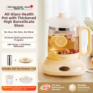 「China Plug」OneQbaby | Multi-Function Glass Health Pot with Steaming and Temperature Control