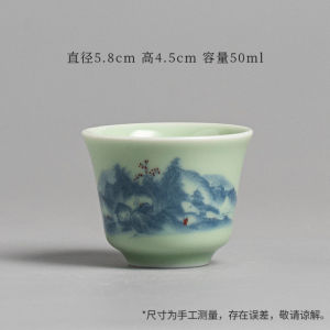 Retro Ceramic Tea Pot And Cup Set Gongfu Tea Brewing Owner Cup Single Cup Blue Porcelain Traditional Chinese Style Diningware