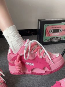 Dopamine Bat Board Shoes Womens Campus Style Spring Thick Bottom Bread Shoe Versatile And Popular round Toe Casual Shoe