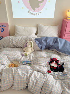 Cartoon Pure Cotton Duvet Cover Single Piece Washed Towel Embroidery Cute Single Double 150x200 Bedding Cover Shell