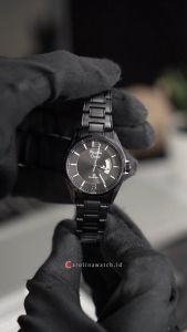 Jam Tangan Wanita Alexandre Christie Classic AC 8684 LDBIPBA Black Dial Black Stainless Steel Strap