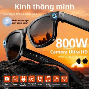 Kính Thông Minh Bluetooth AI 8MP Đổi Màu Chống Nước Có Chức Năng Gọi Điện Chụp Ảnh & Quay Video Nghe Nhạc Không Dây & Trợ Lý Giọng Nói