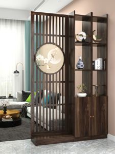 New Chinese Screen Living Room Partition Decorative Cover Modern Minimalist Small Apartment Solid Wood Entrance Entrance Cabinet Affordable Luxury Style