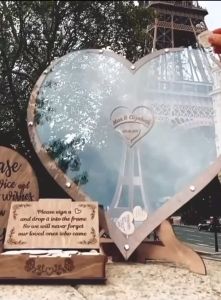 Y4Y Heart Wedding Message Frames Wedding Decoration Items Love Signing Table Wooden Crafts Wedding Party Signing Table